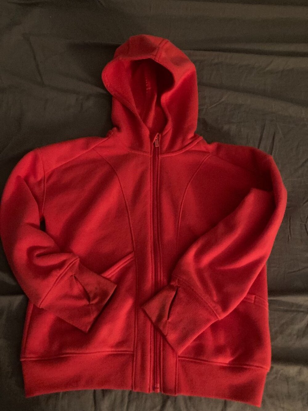 All in Motion Red Zip-Up Fleece Hoodie with Thumbholes